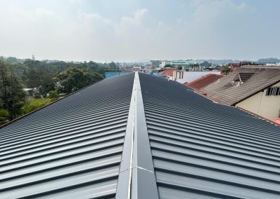 Roof top view after successfully installing a new Spandek metal roof