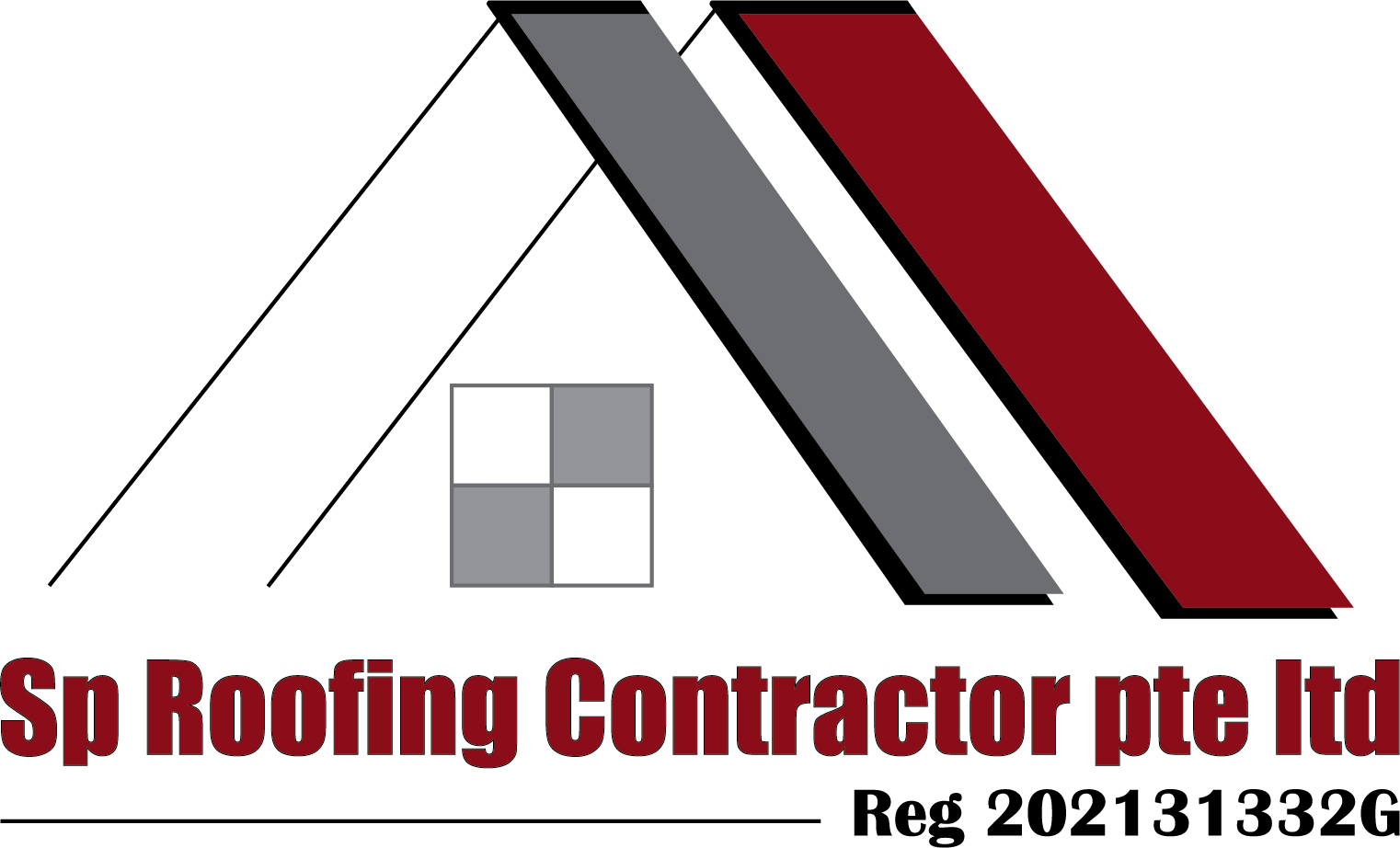 Full length SP Roofing Contractor logo transparent background