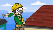 eddsworld-animation hammering roof gif